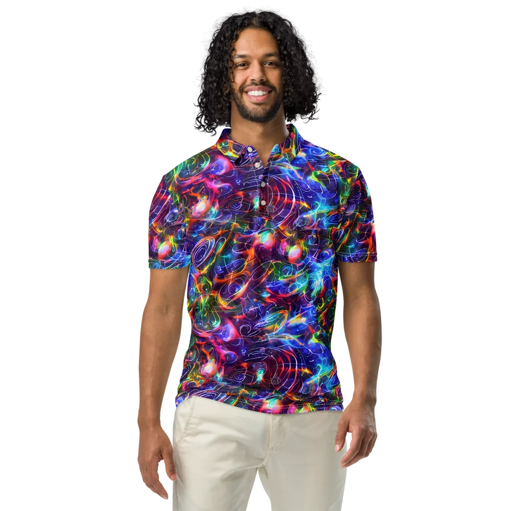 Molten Ribbon Reef on Men's Slim Fit Polo Shirt — Front