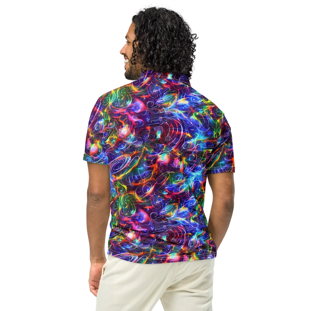 Molten Ribbon Reef on Men's Slim Fit Polo Shirt — Back
