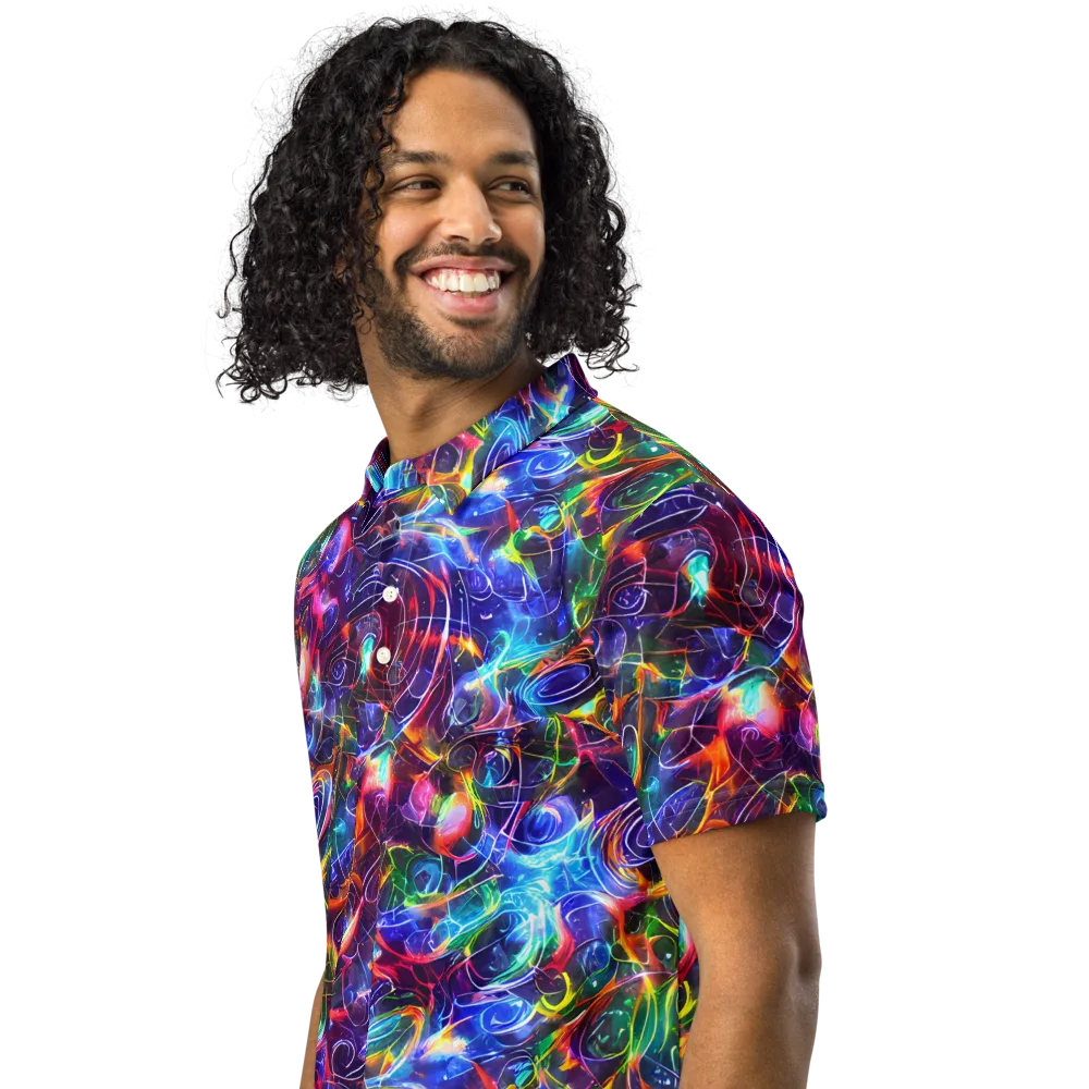 Molten Ribbon Reef on Men's Slim Fit Polo Shirt — Left Front