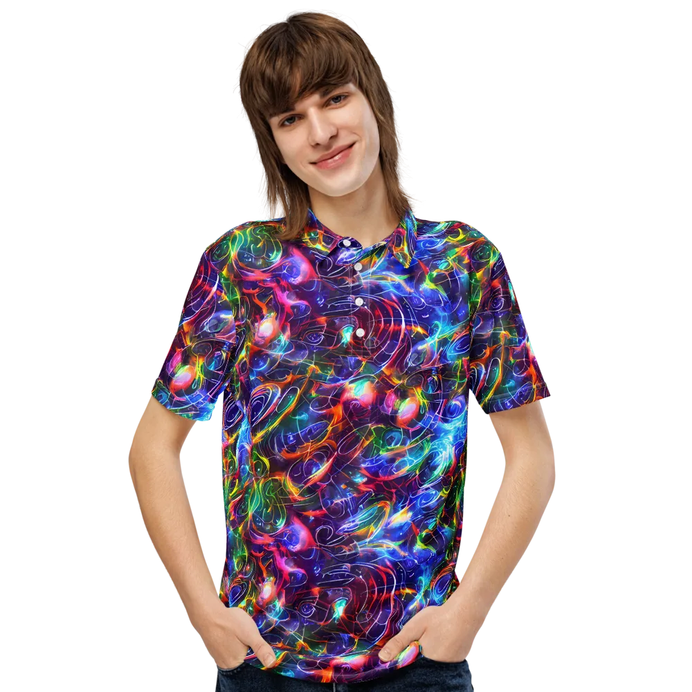 Molten Ribbon Reef on Men's Slim Fit Polo Shirt — Front