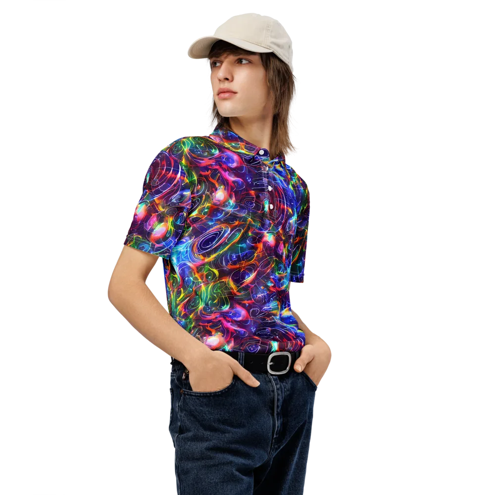 Molten Ribbon Reef on Men's Slim Fit Polo Shirt — Right Front