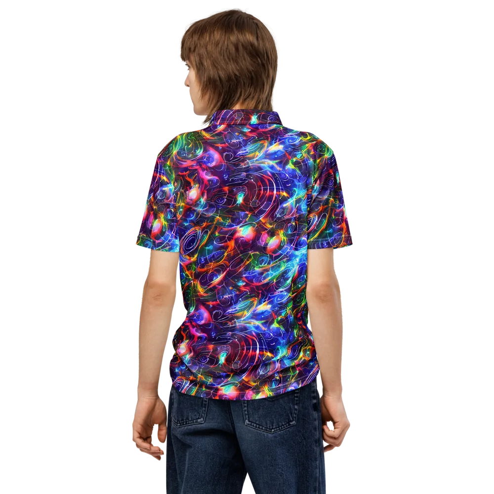 Molten Ribbon Reef on Men's Slim Fit Polo Shirt — Back