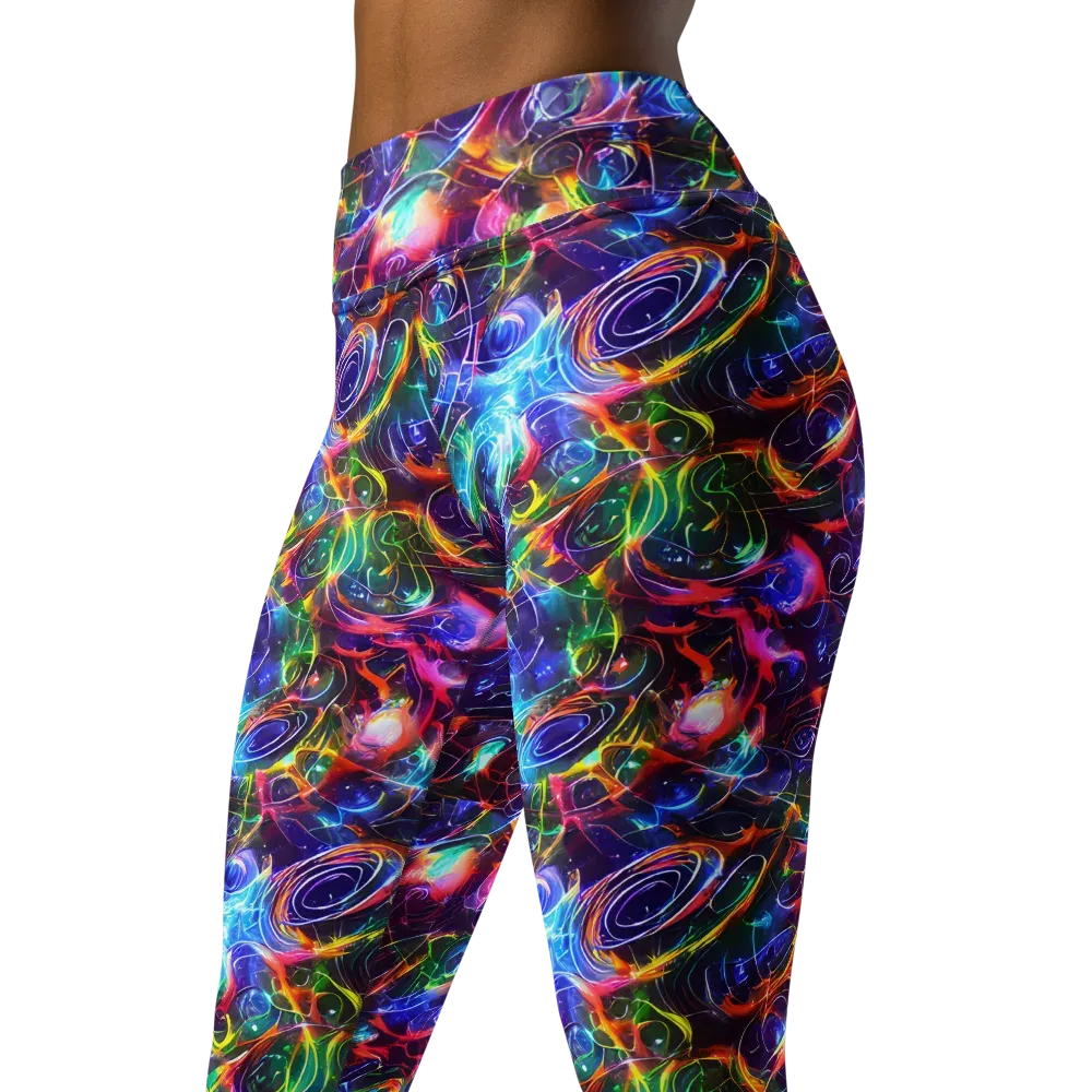 Molten Ribbon Reef on Yoga Leggings — Left Front