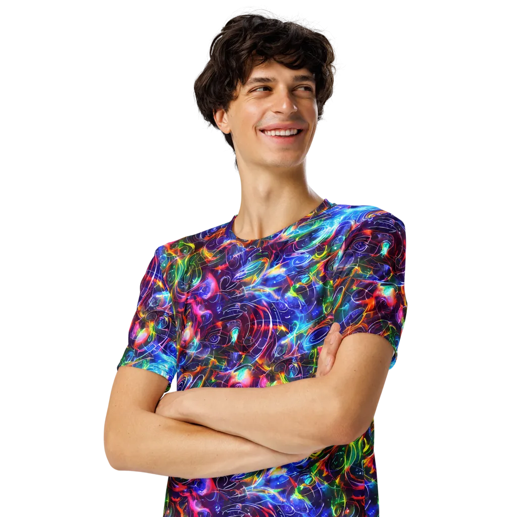 Molten Ribbon Reef on Men's Crew Neck T-Shirt — Left Front