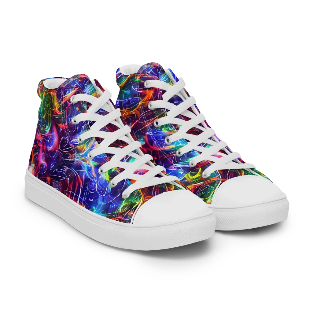 Molten Ribbon Reef on Men's High Top Canvas Shoes — Right Front