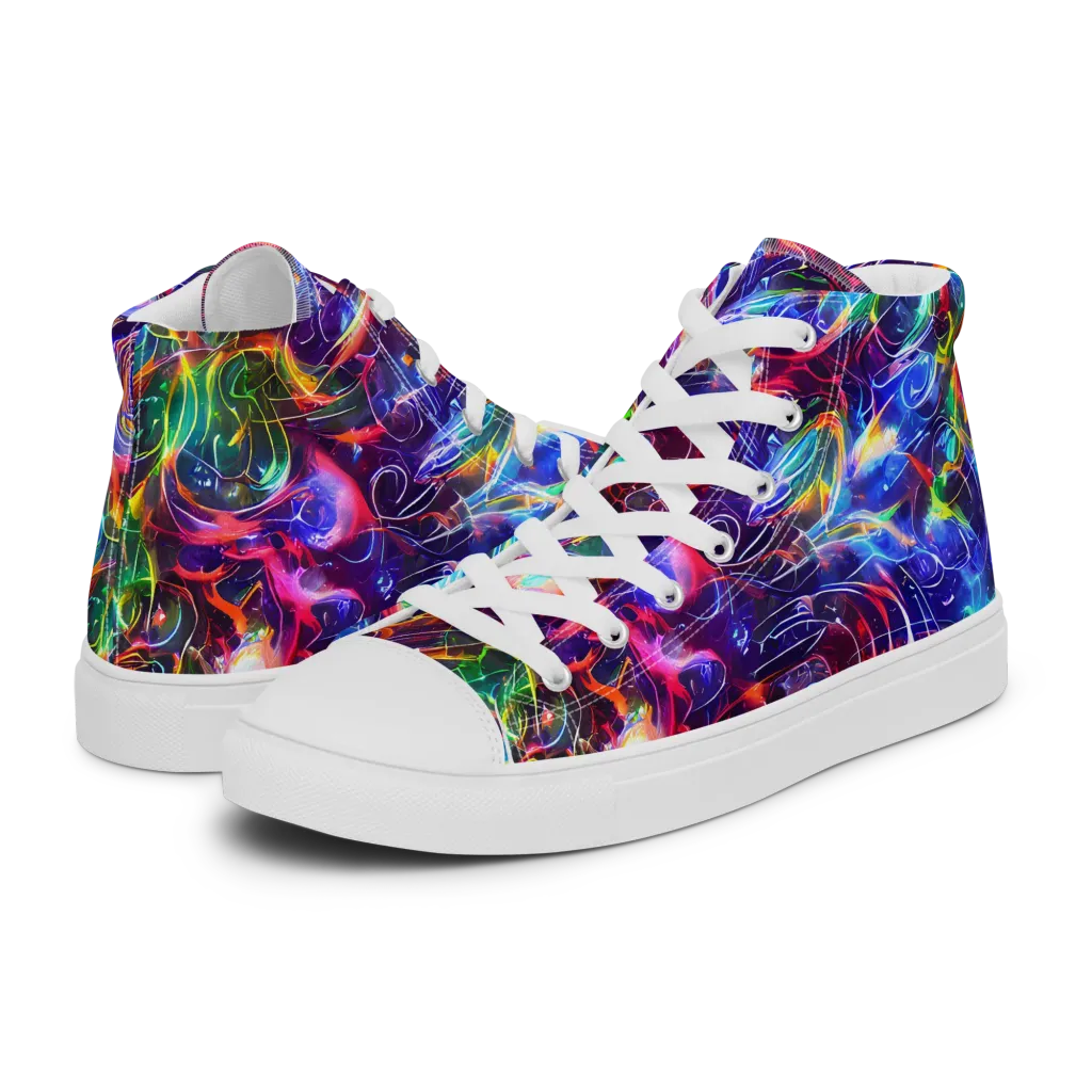 Molten Ribbon Reef on Men's High Top Canvas Shoes — Left