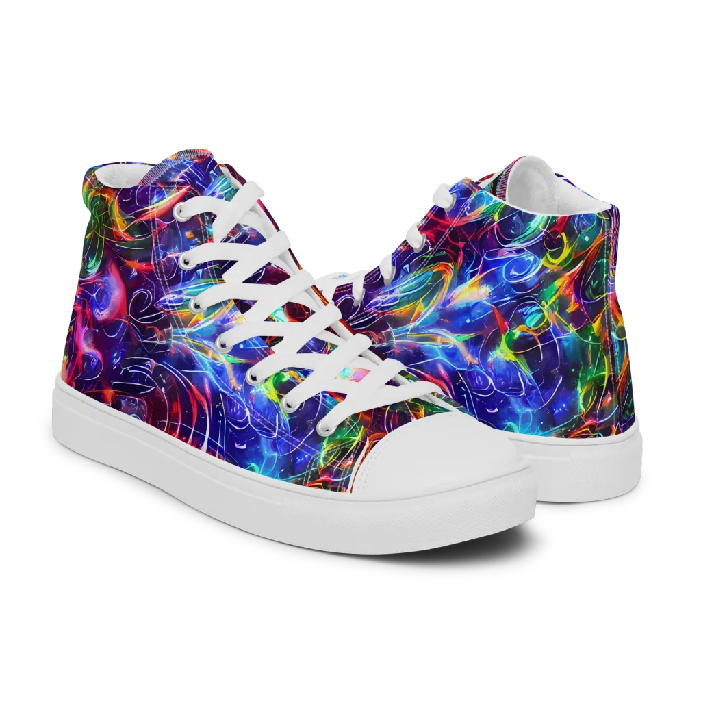 Molten Ribbon Reef on Men's High Top Canvas Shoes — Right