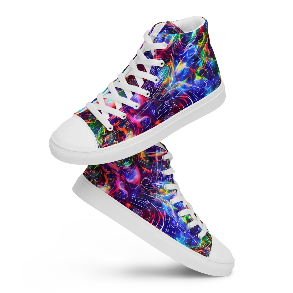 Molten Ribbon Reef on Men's High Top Canvas Shoes — Front