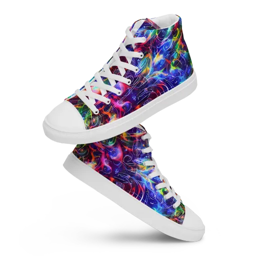 Molten Ribbon Reef on a Men's High Top Canvas Shoes