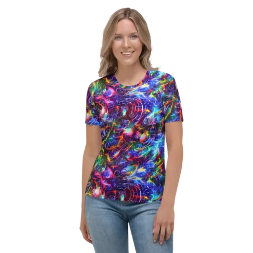 Molten Ribbon Reef on a Women's Crew Neck T-Shirt