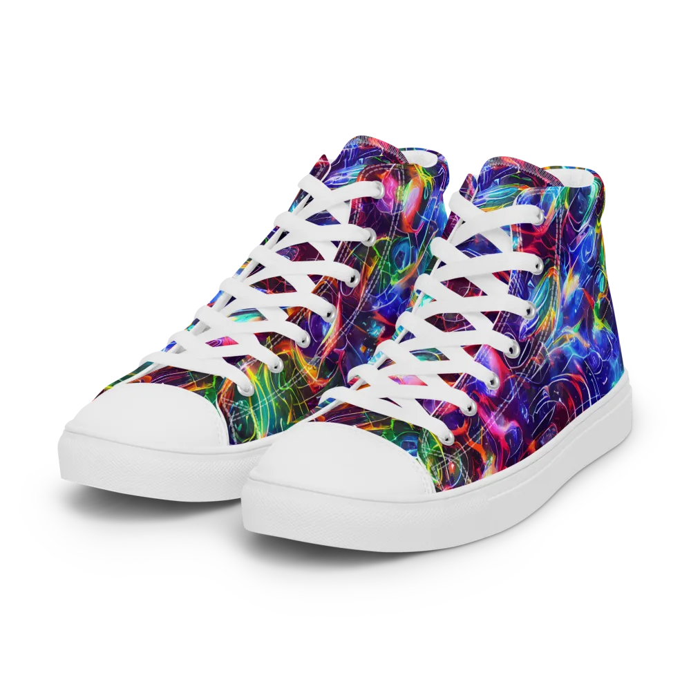 Molten Ribbon Reef on Women's High Top Canvas Shoes — Left Front
