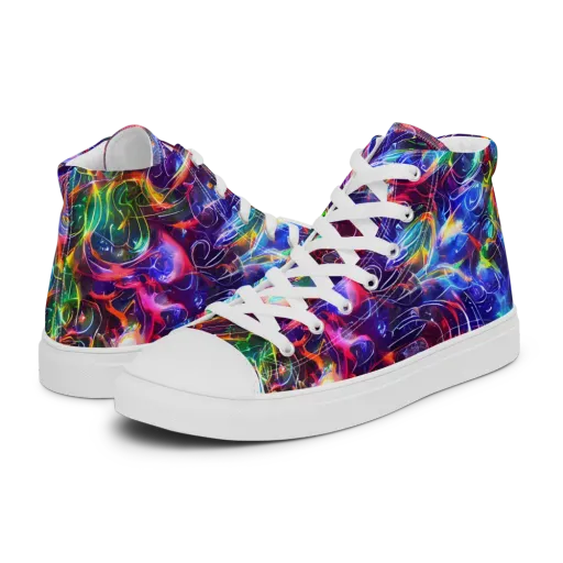 Molten Ribbon Reef on a Women's High Top Canvas Shoes