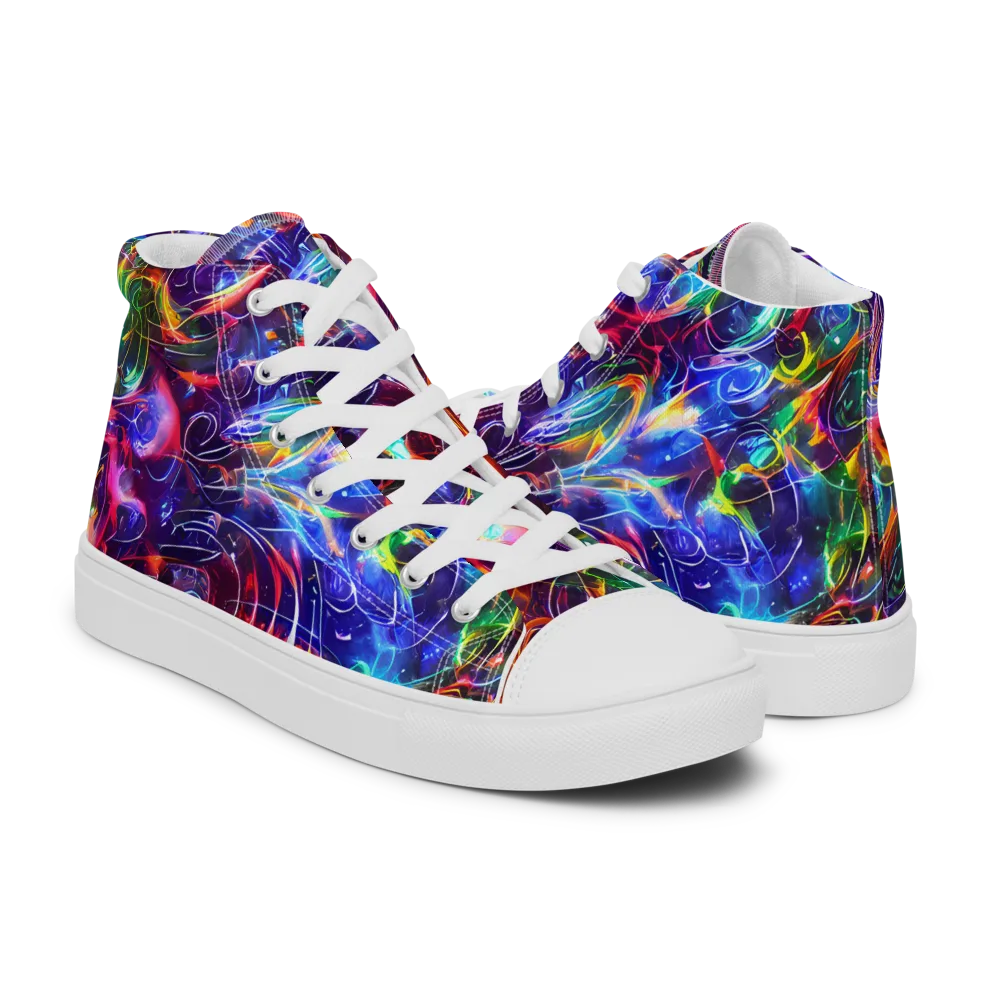 Molten Ribbon Reef on Women's High Top Canvas Shoes — Right