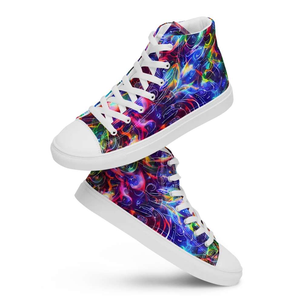 Molten Ribbon Reef on Women's High Top Canvas Shoes — Front