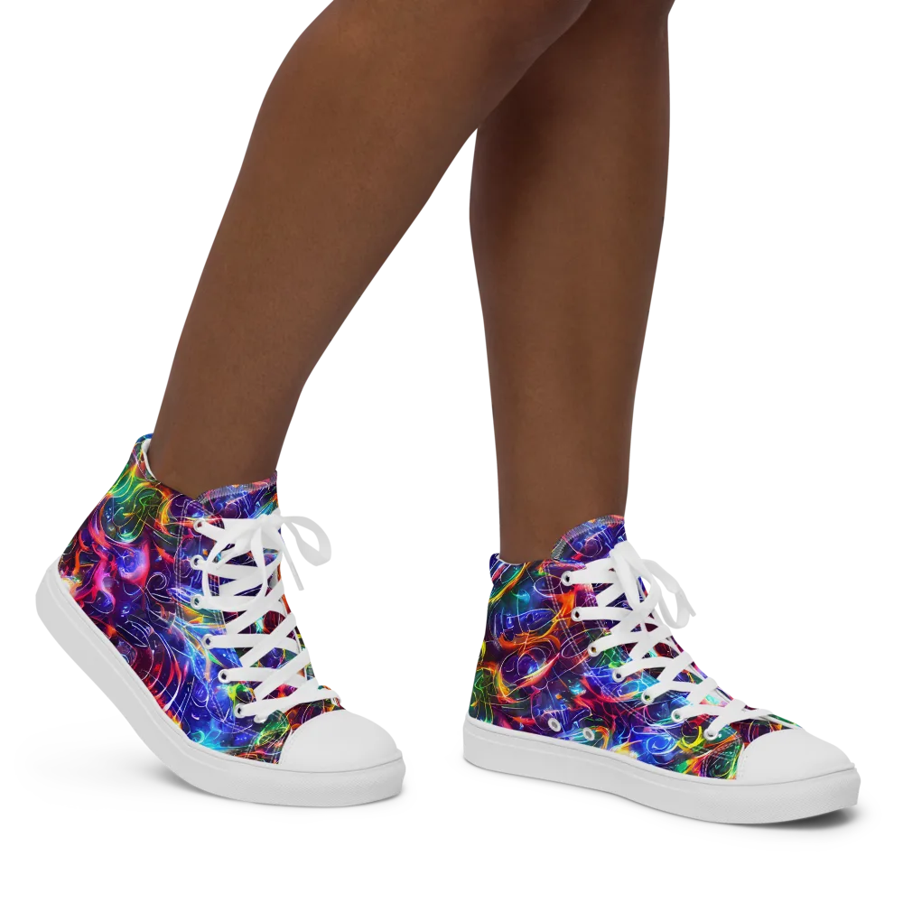 Molten Ribbon Reef on Women's High Top Canvas Shoes — Right
