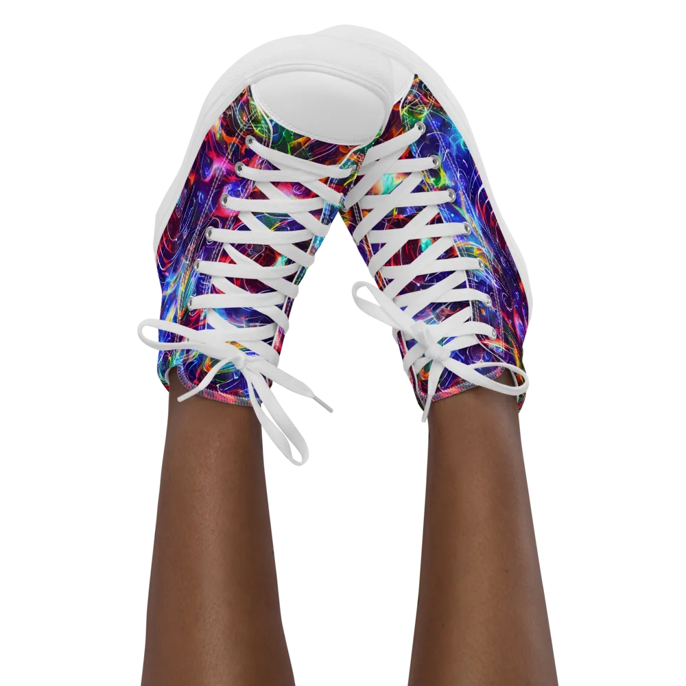 Molten Ribbon Reef on Women's High Top Canvas Shoes — Front