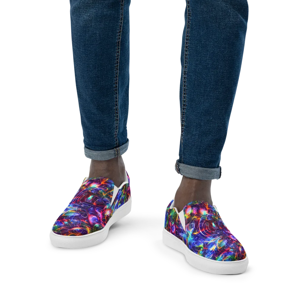 Molten Ribbon Reef on Men's Slip-On Canvas Shoes — Front