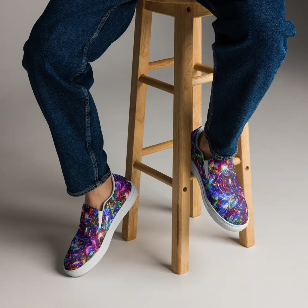 Molten Ribbon Reef on Men's Slip-On Canvas Shoes — Front