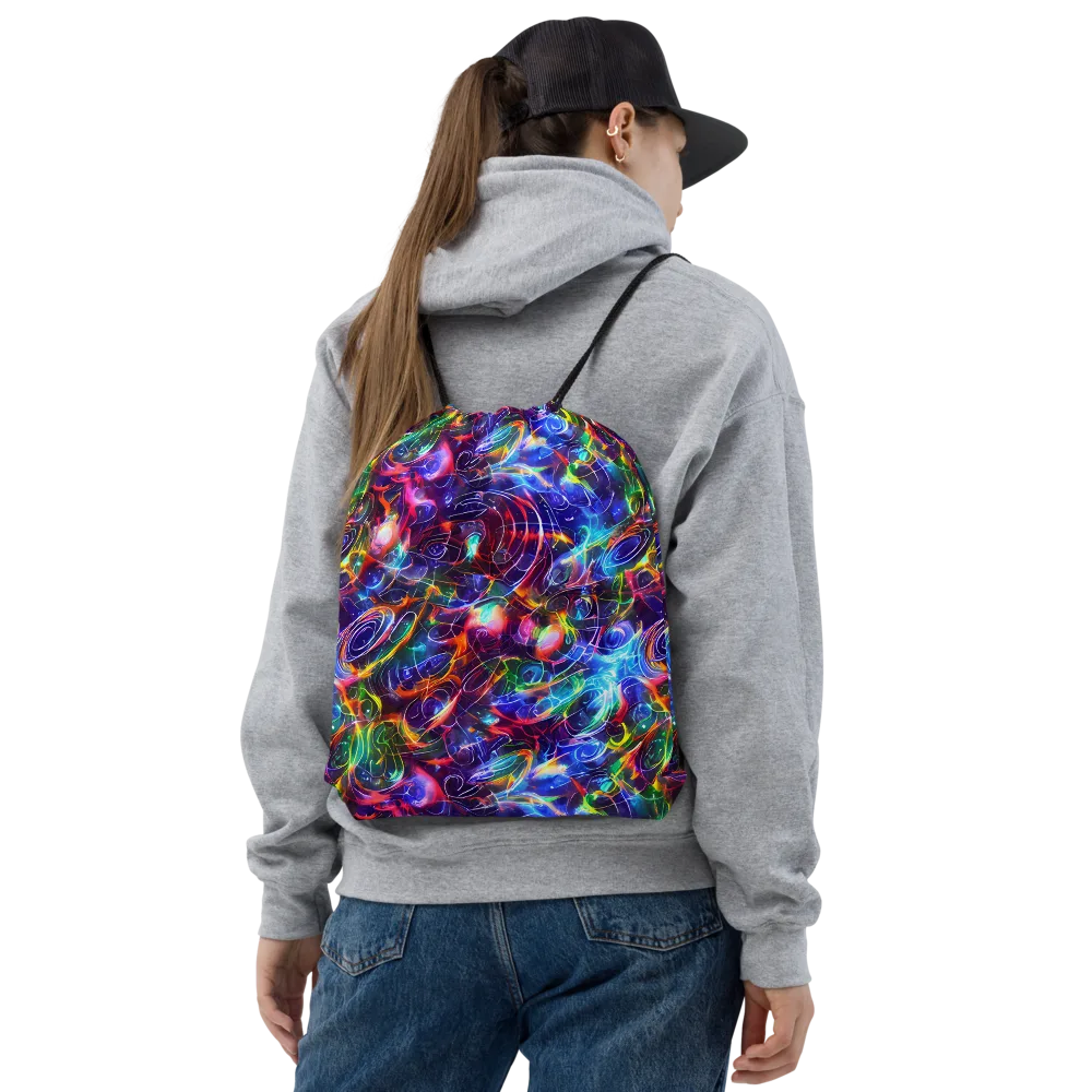 Molten Ribbon Reef on Drawstring Bag — Front
