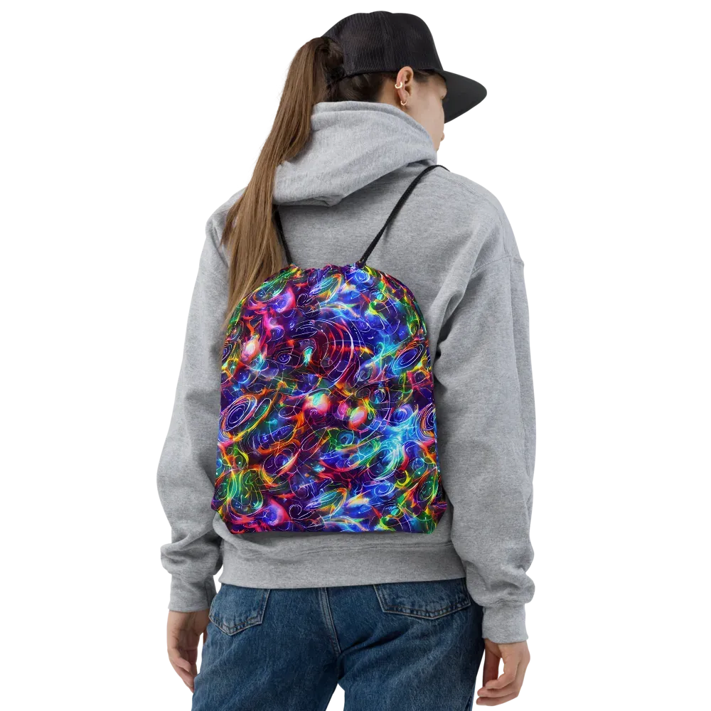 Molten Ribbon Reef on Drawstring Bag — Front