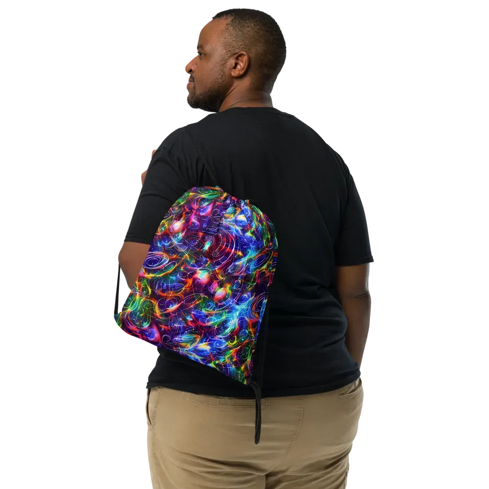 Molten Ribbon Reef on Drawstring Bag — Front