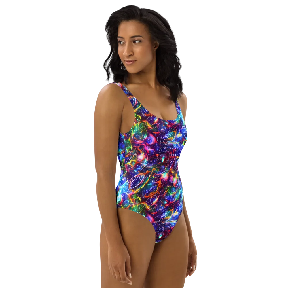 Molten Ribbon Reef on One-Piece Swimsuit — Right