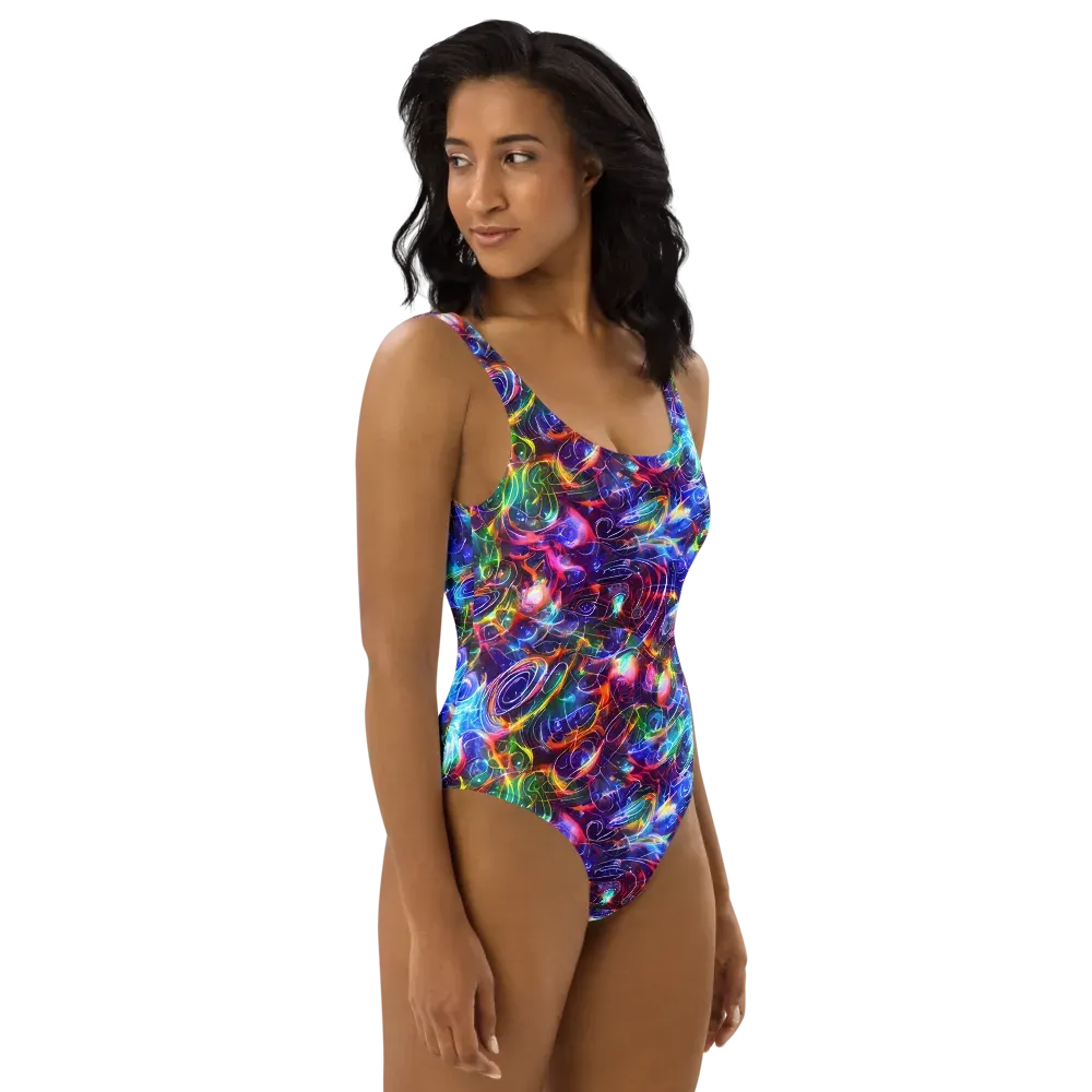 Molten Ribbon Reef on One-Piece Swimsuit — Right
