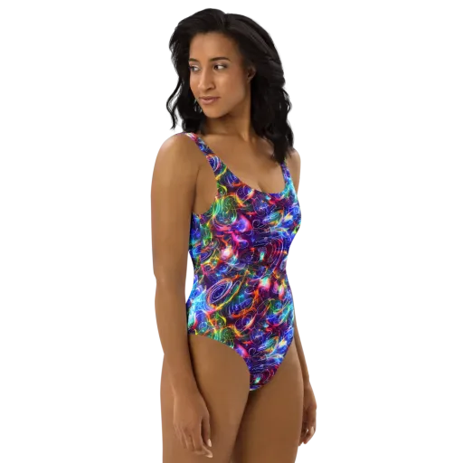 Molten Ribbon Reef on a One-Piece Swimsuit