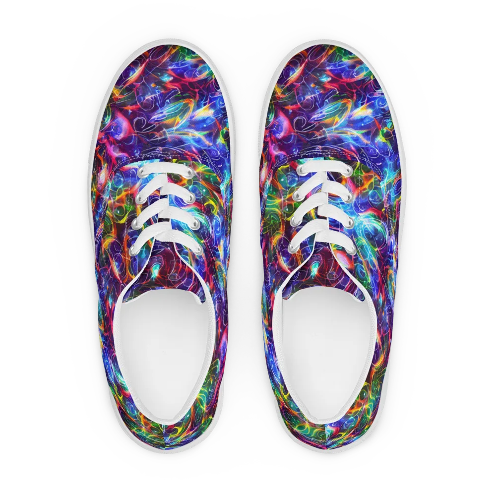 Molten Ribbon Reef on Men's Lace-Up Canvas Shoes — Front