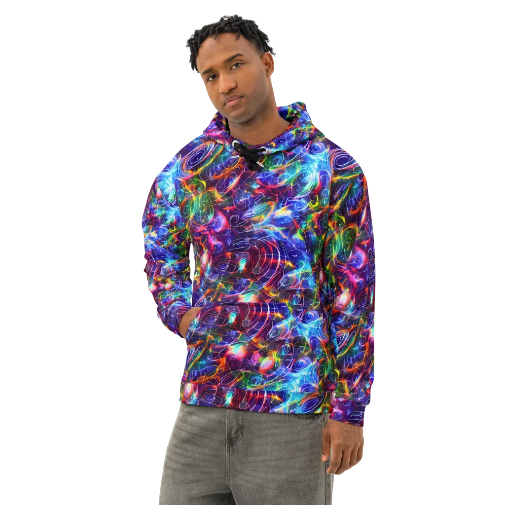 Molten Ribbon Reef on Cotton Hoodie — Left Front