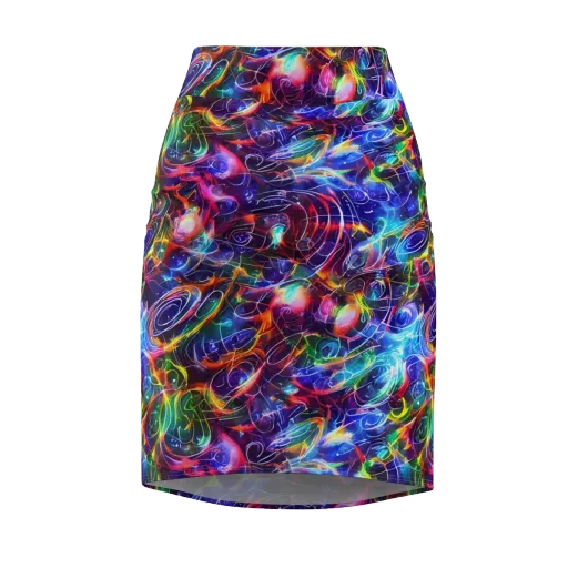 Molten Ribbon Reef on a Pencil Skirt