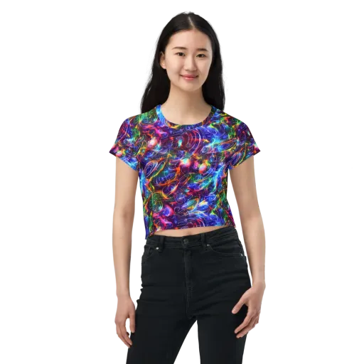 Molten Ribbon Reef on a Crop Tee