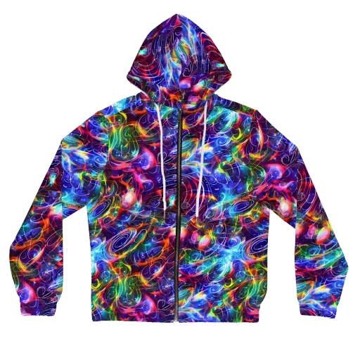 Molten Ribbon Reef on a Women's Full-Zip Hoodie