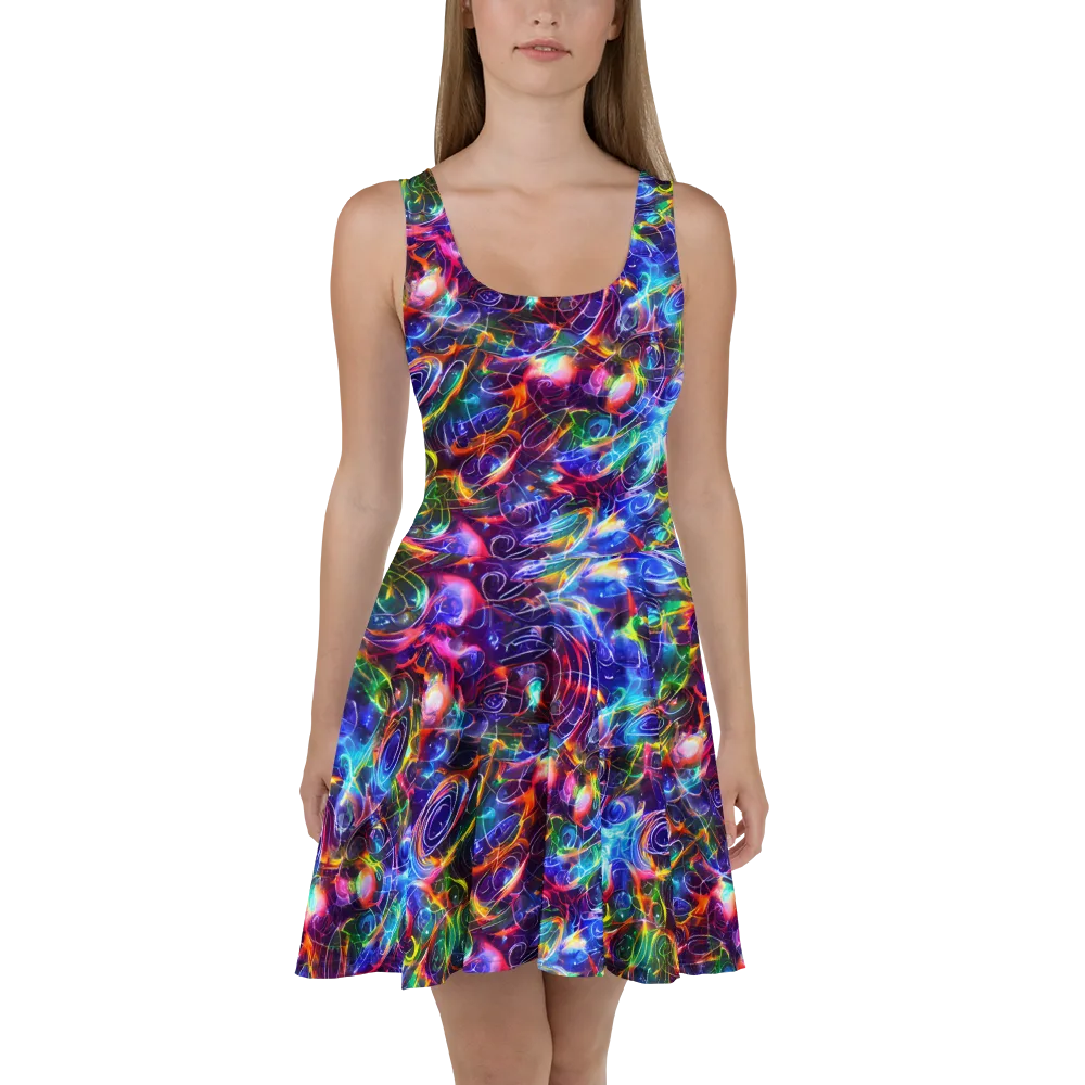 Molten Ribbon Reef on Skater Dress — Front