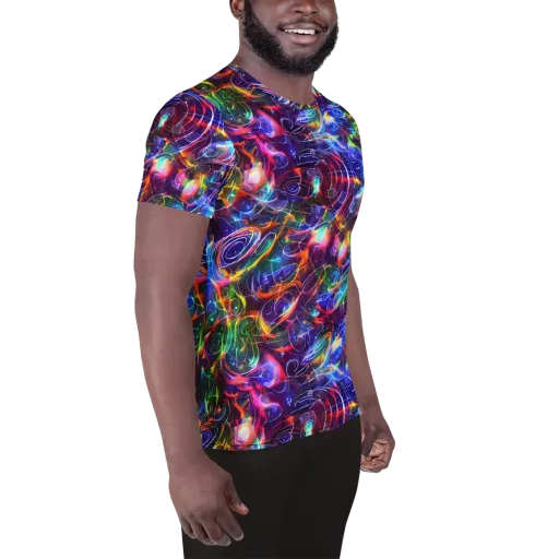 Molten Ribbon Reef on a Men's Athletic T-Shirt