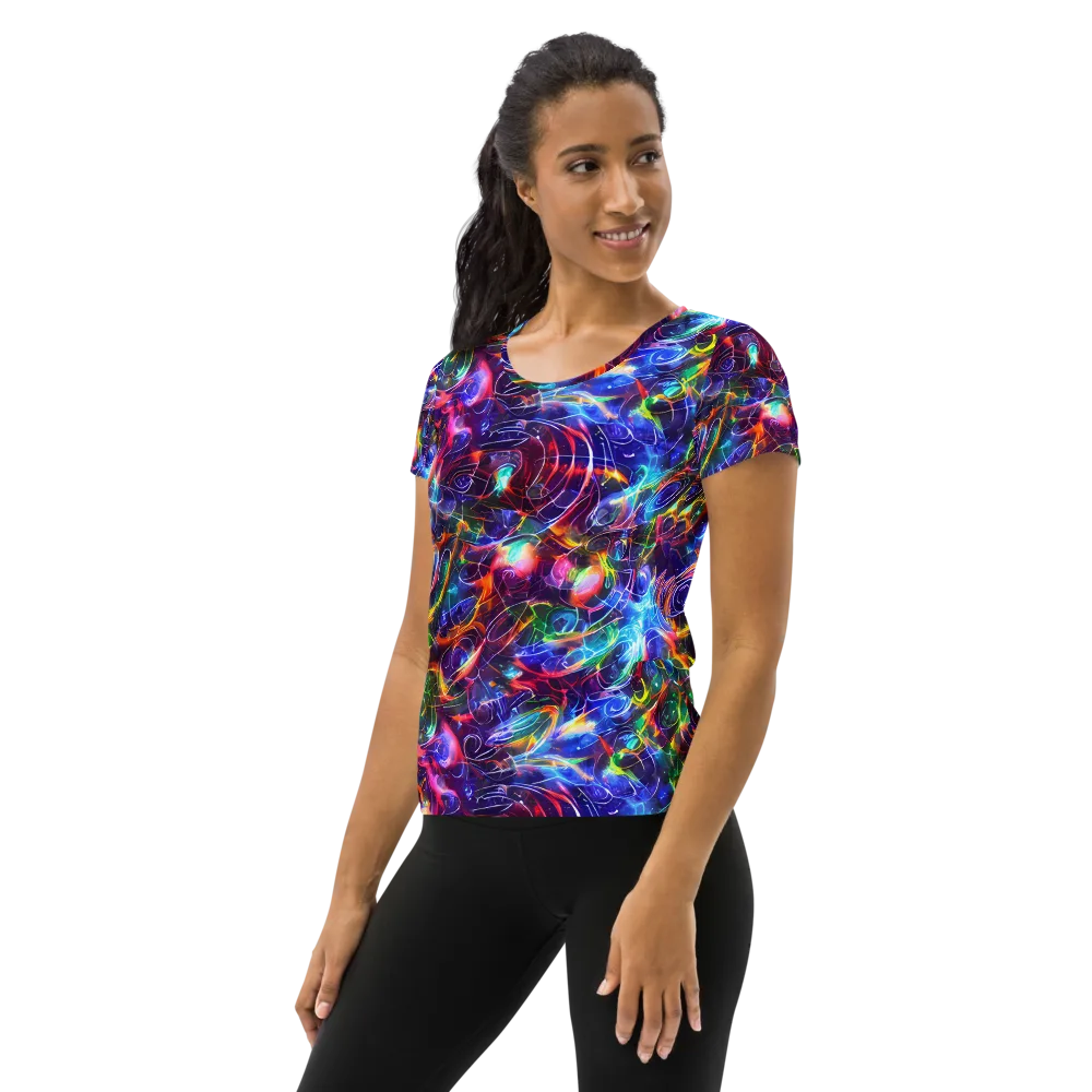 Molten Ribbon Reef on Women's Athletic T-Shirt — Left