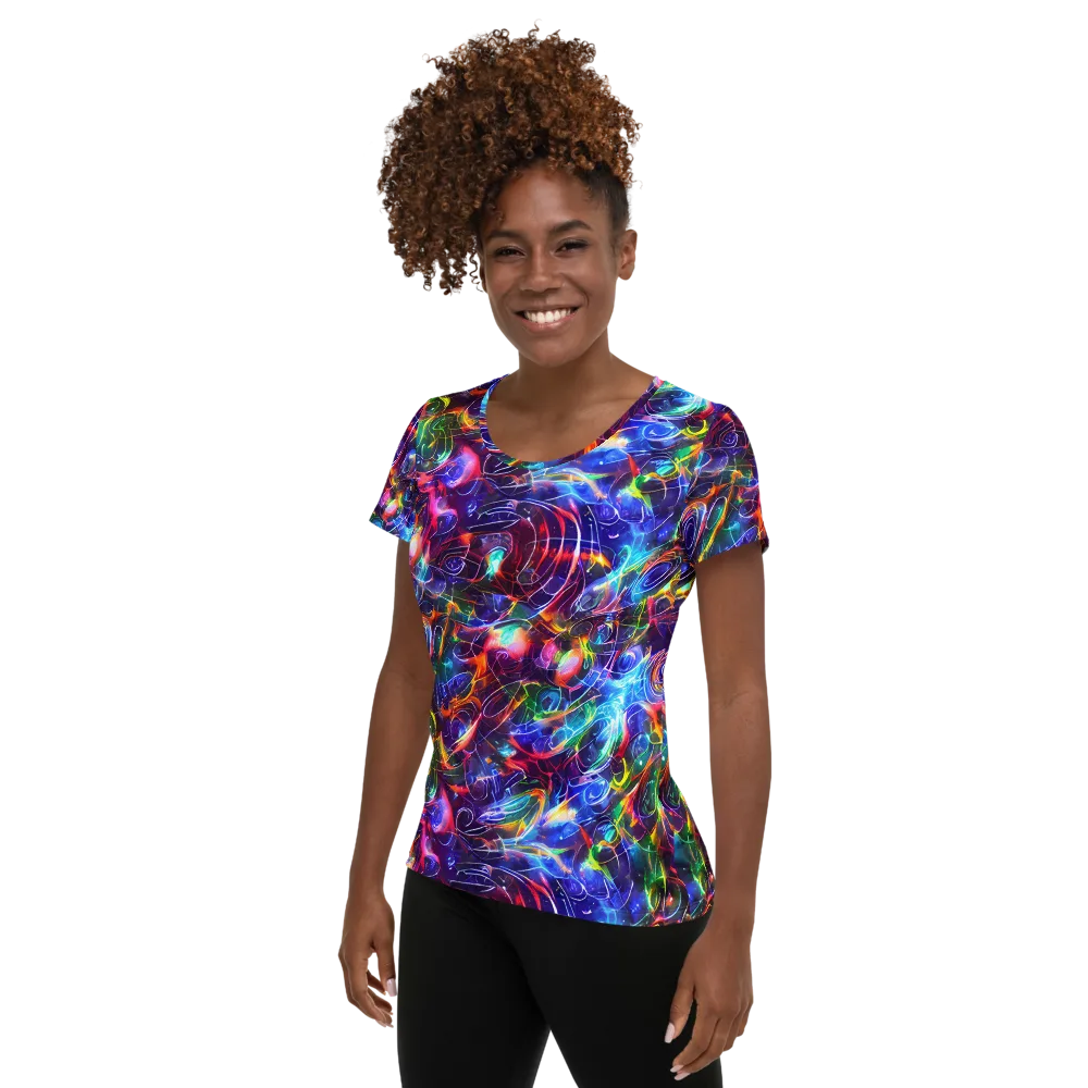 Molten Ribbon Reef on Women's Athletic T-Shirt — Left