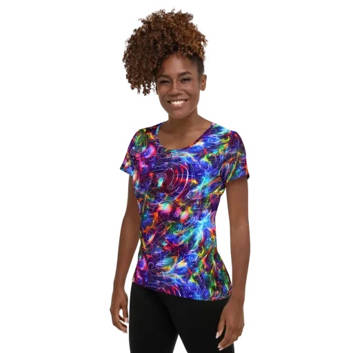 Molten Ribbon Reef on a Women's Athletic T-Shirt
