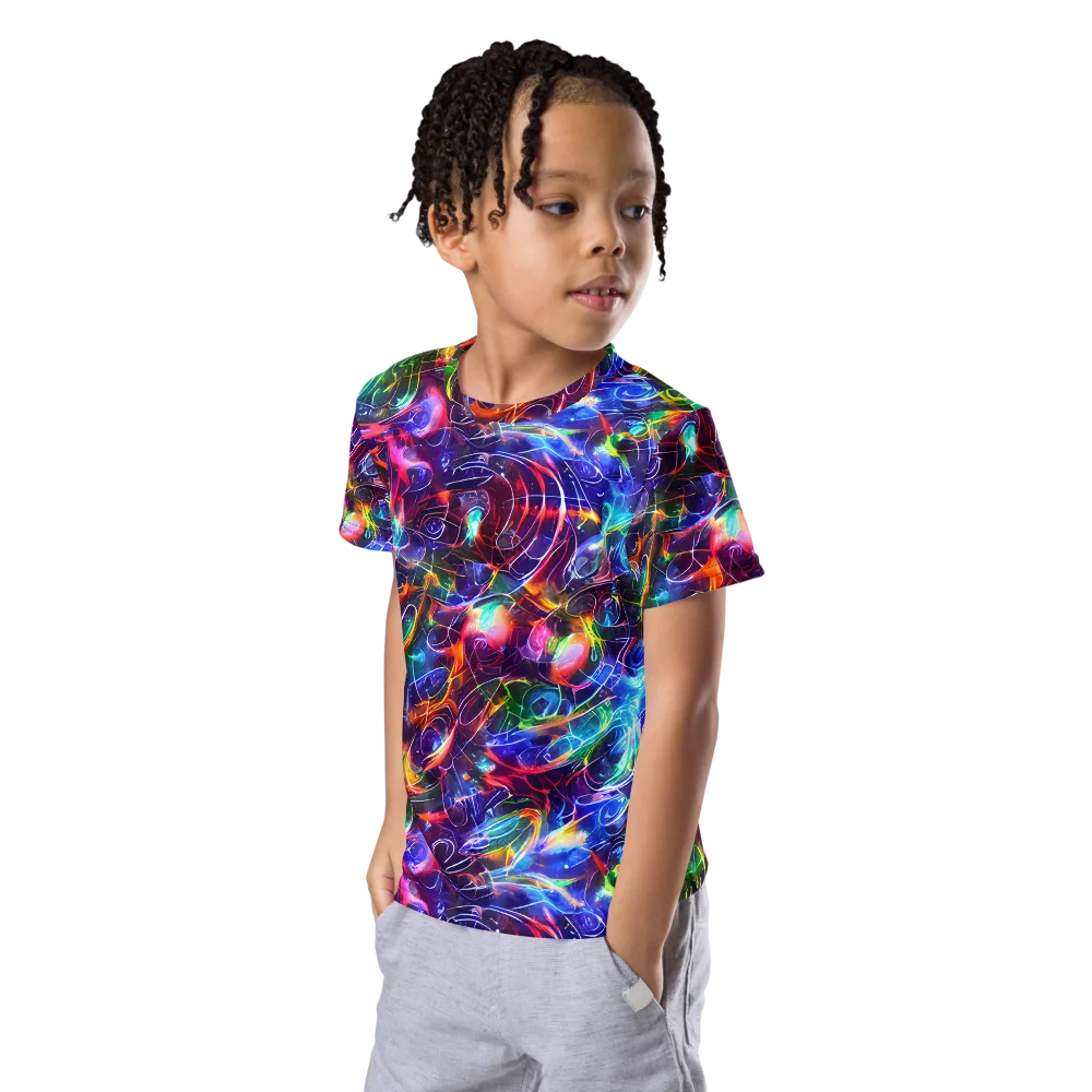 Molten Ribbon Reef on Kids Crew Neck T-Shirt — Left Front