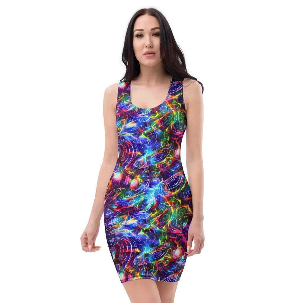 Molten Ribbon Reef on Bodycon Dress — Front