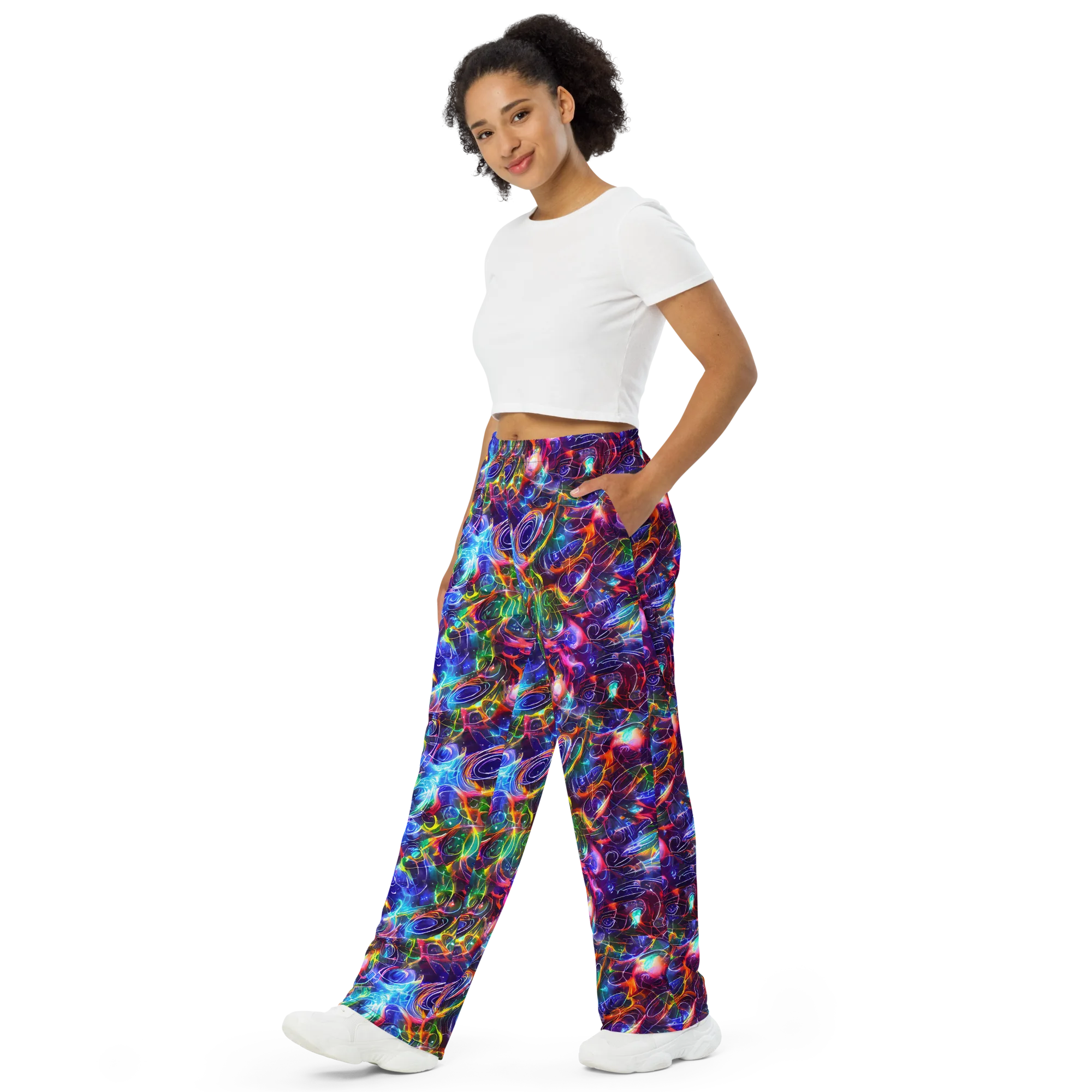 Molten Ribbon Reef on Wide-Leg Pants — Left Front