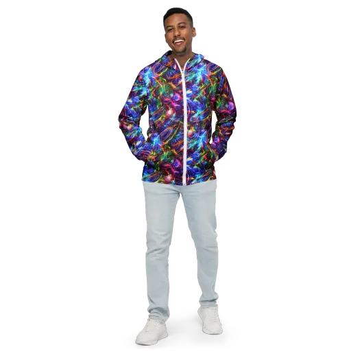 Molten Ribbon Reef on a Men's Windbreaker