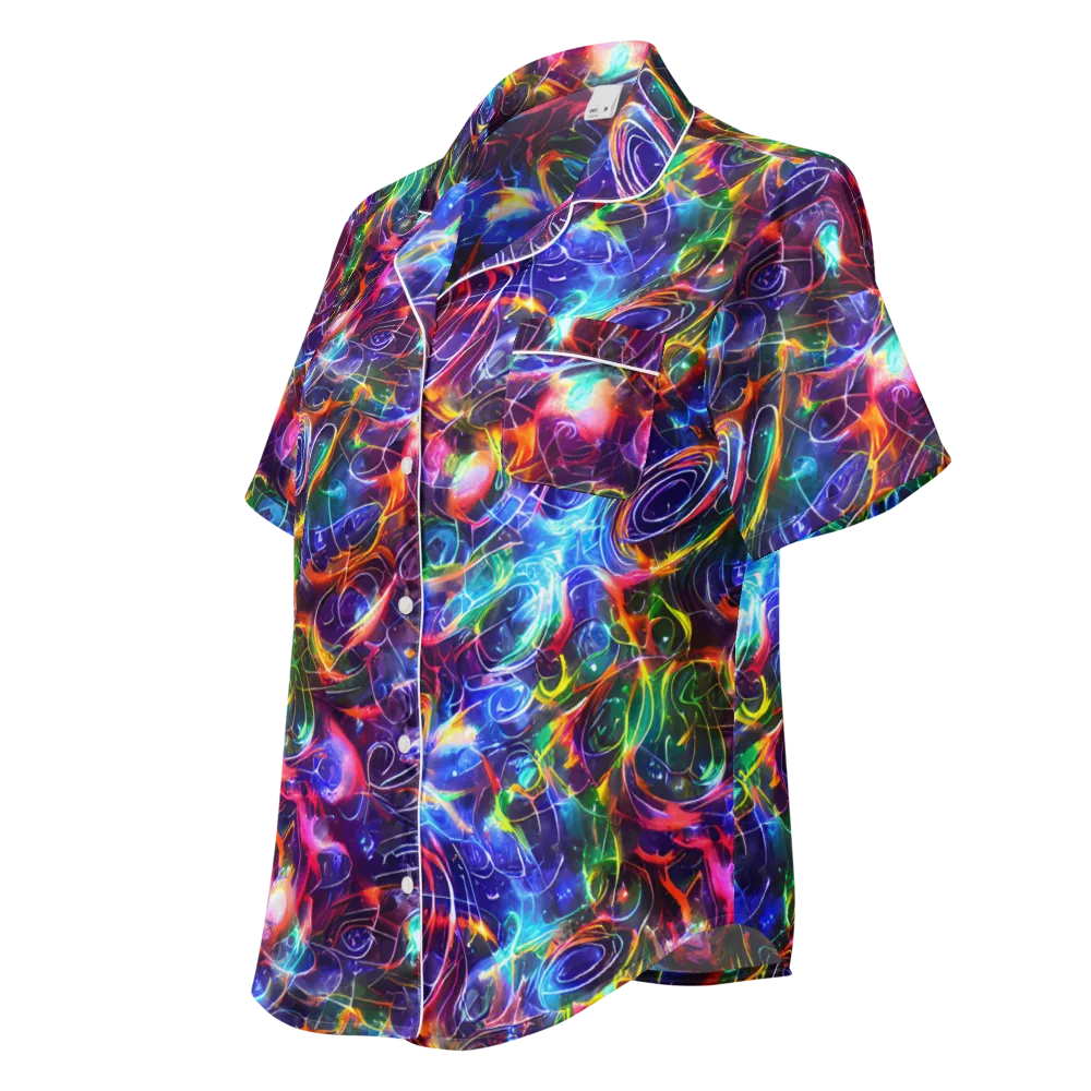 Molten Ribbon Reef on Women's Short Sleeve Pajama Top — Left Front