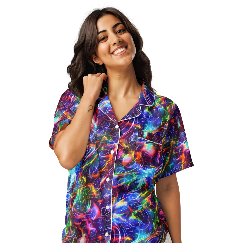 Molten Ribbon Reef on Women's Short Sleeve Pajama Top — Front