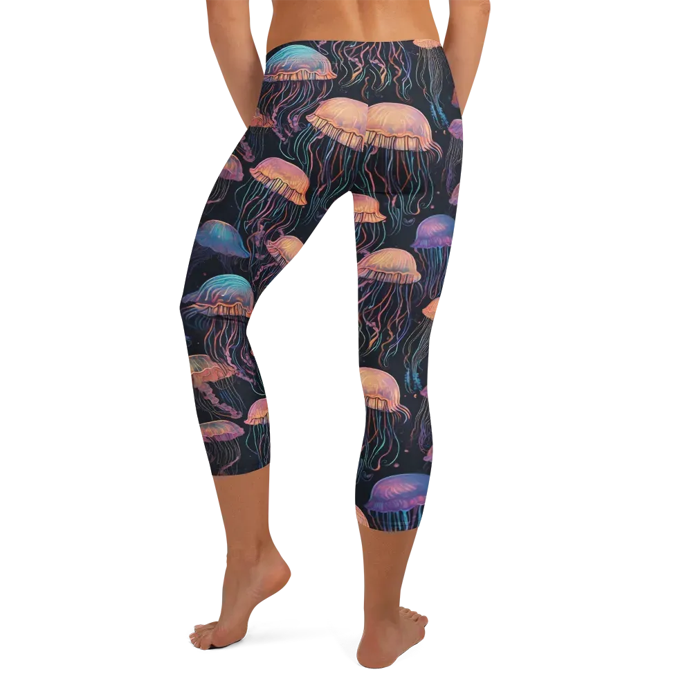Luminous Medusa on Capri Leggings — Back