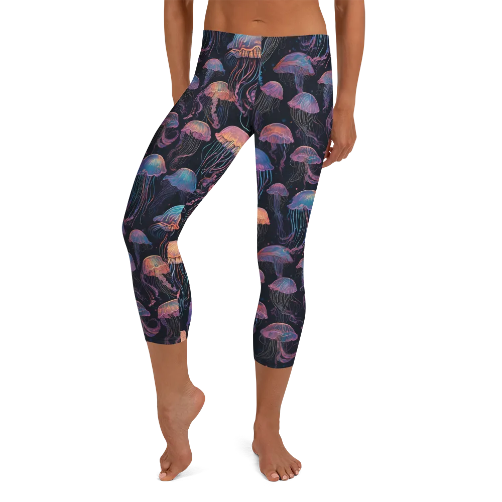 Luminous Medusa on Capri Leggings — Front