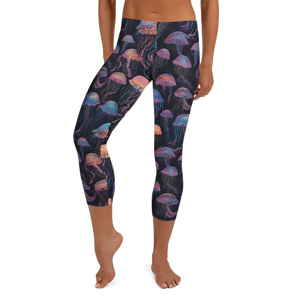 Luminous Medusa on Capri Leggings — Front