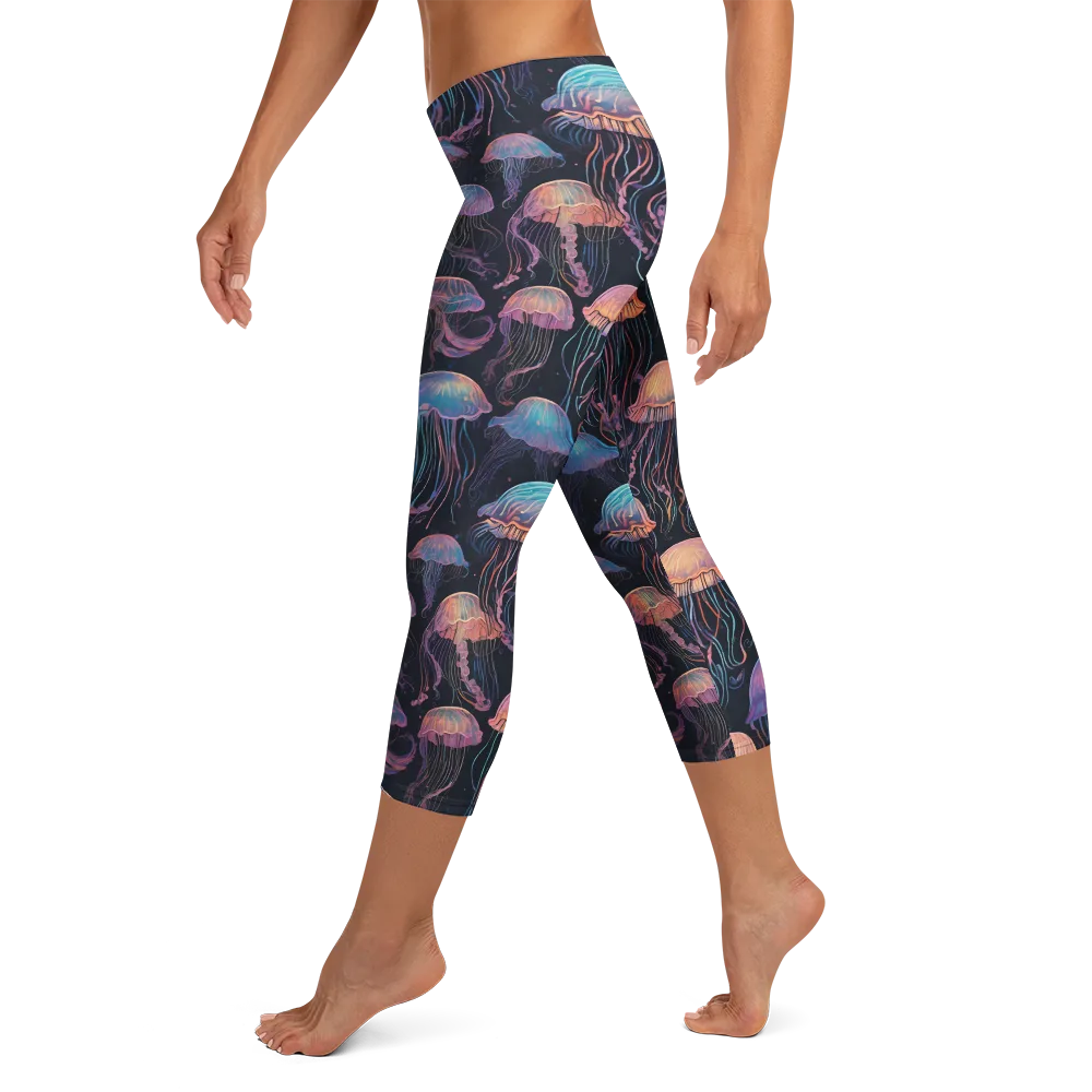 Luminous Medusa on Capri Leggings — Left