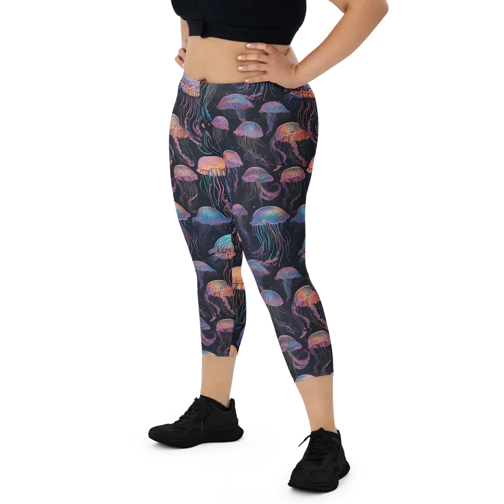 Luminous Medusa on Capri Leggings — Front