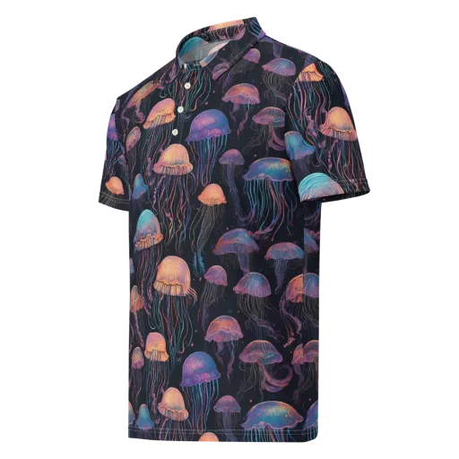Luminous Medusa on a Men's Slim Fit Polo Shirt